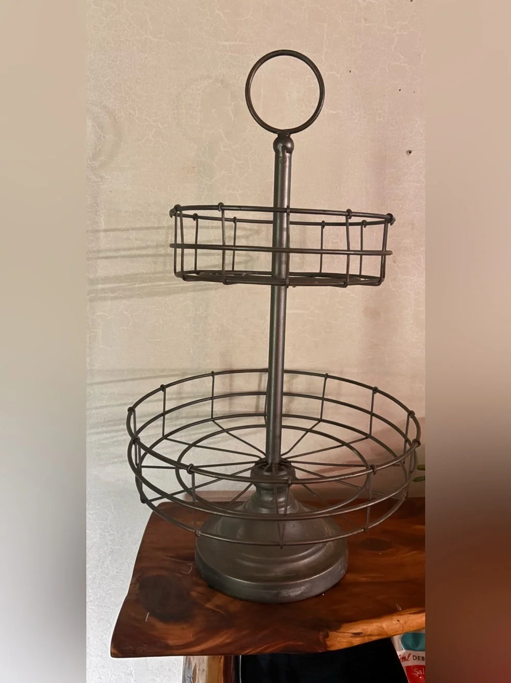 Two-Tier Metal Wire Serving Stand -